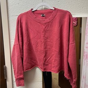 Aerie Pink Cropped Sweatshirt Size Small